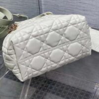 Dior Women CD Small Dior Toujours Bag Latte Macrocannage Calfskin Lock Strap Closures (9)