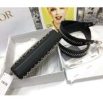 Dior Women CD Small Lady D-Joy Bag Black Crinkle-Effect Lambskin White Resin Half-Pearl Cannage - Image 8