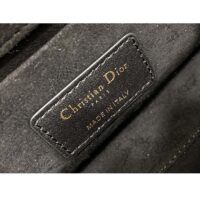 Dior Women CD Small Lady D-Joy Bag Black Crinkle-Effect Lambskin White Resin Half-Pearl Cannage (1)
