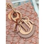 Dior Women CD Small Lady D-Joy Bag Rose Des Vents Cannage Calfskin Embroidered Resin Pearls - Imagen 9