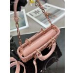 Dior Women CD Small Lady D-Joy Bag Rose Des Vents Cannage Calfskin Embroidered Resin Pearls - Imagen 7