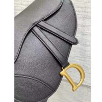 Dior Women Saddle Bag Strap Black Grained Calfskin CD Signature Interior Back Pocket (9)