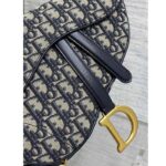 Dior Women Saddle Bag Strap Blue Dior Oblique Jacquard CD Signature Interior Back Pocket - Image 7