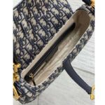 Dior Women Saddle Bag Strap Blue Dior Oblique Jacquard CD Signature Interior Back Pocket - Image 6