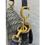 Dior Women Saddle Bag Strap Blue Dior Oblique Jacquard CD Signature Interior Back Pocket - Image 8