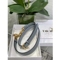 Dior Women Saddle Bag Strap Gray Grained Calfskin CD Signature Interior Back Pocket (3)