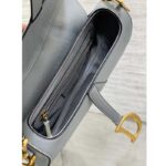 Dior Women Saddle Bag Strap Gray Grained Calfskin CD Signature Interior Back Pocket - Image 6