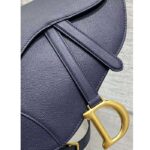 Dior Women Saddle Bag Strap Indigo Blue Grained Calfskin CD Signature Interior Back Pocket - Image 7