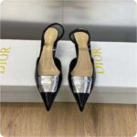 Dior Women Shoes CD La Parisienne Dior Slingback Pump Black Patent Calfskin – Image 4