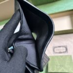 Gucci GG Unisex Blondie Card Case Wallet Black Leather Taffeta Lining Round Interlocking G - Imagen 10