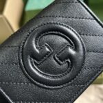 Gucci GG Unisex Blondie Card Case Wallet Black Leather Taffeta Lining Round Interlocking G - Imagen 3