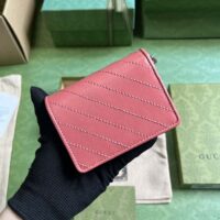 Gucci GG Unisex Blondie Card Case Wallet Pink Leather Taffeta Lining Round Interlocking G (1)