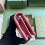 Gucci GG Unisex Blondie Card Case Wallet Pink Leather Taffeta Lining Round Interlocking G - Image 6