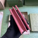 Gucci GG Unisex Blondie Card Case Wallet Pink Leather Taffeta Lining Round Interlocking G - Image 8