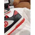 Gucci GG Unisex MAC80 Sneaker Black Red Leather White Fabric Interlocking G Embroidery Round Toe Rubber - Imagen 10