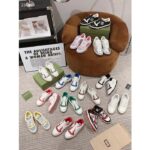 Gucci GG Unisex MAC80 Sneaker Black Red Leather White Fabric Interlocking G Embroidery Round Toe Rubber - Imagen 11