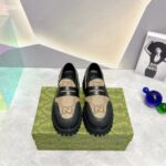 Gucci GG Unisex Maxi GG Loafer Camel Ebony Canvas Rubber EVA Sole Low-Heel - Image 5