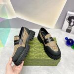 Gucci GG Unisex Maxi GG Loafer Camel Ebony Canvas Rubber EVA Sole Low-Heel - Image 10