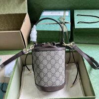 Gucci GG Unisex Ophidia Mini Bucket Bag Beige Ebony GG Supreme Double G (3)