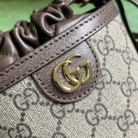 Gucci GG Unisex Ophidia Mini Bucket Bag Beige Ebony GG Supreme Double G (3)