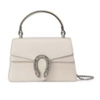 Gucci GG Women Dionysus Mini Top Handle Bag White Leather Crystal Hardware Tiger Head Closure (4)