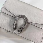 Gucci GG Women Dionysus Mini Top Handle Bag White Leather Crystal Hardware Tiger Head Closure - Image 8