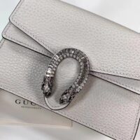 Gucci GG Women Dionysus Mini Top Handle Bag White Leather Crystal Hardware Tiger Head Closure (4)