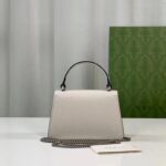 Gucci GG Women Dionysus Mini Top Handle Bag White Leather Crystal Hardware Tiger Head Closure - Image 5