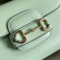 Gucci GG Women Horsebit 1955 Mini Bag Top Handle Bag Light Green Leather (7)