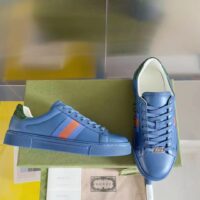 Gucci Unisex Ace GG Crystal Canvas Sneaker Blue Green Red Web Rubber Low Heel (6)