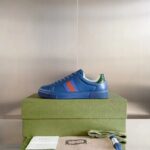 Gucci Unisex Ace GG Crystal Canvas Sneaker Blue Green Red Web Rubber Low Heel - Image 5