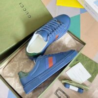 Gucci Unisex Ace GG Crystal Canvas Sneaker Blue Green Red Web Rubber Low Heel (6)