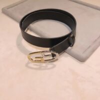 Gucci Unisex Belt Two-Toned Metal GG Buckle Black Leather 3.3 CM Width (3)