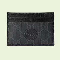 Gucci Unisex Card Case Interlocking G Black GG Supreme Canvas Black Leather (4)