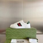 Gucci Unisex GG Ace Sneaker Web Blue White Leather Green Red Web Rubber Low Heel - Image 8