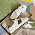 Gucci Unisex GG Ace Sneaker Web Blue White Leather Green Red Web Rubber Low Heel - Image 4