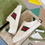 Gucci Unisex GG Ace Sneaker Web Blue White Leather Green Red Web Rubber Low Heel - Image 7