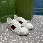 Gucci Unisex GG Ace Sneaker White Leather Green Red Web 'ACE' Metal Tag Rubber - Image 4