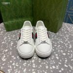 Gucci Unisex GG Ace Sneaker White Leather Green Red Web 'ACE' Metal Tag Rubber - Image 6