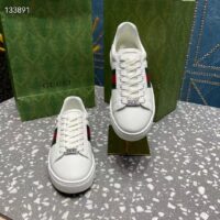 Gucci Unisex GG Ace Sneaker White Leather Green Red Web ‘ACE’ Metal Tag Rubber (2)