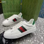 Gucci Unisex GG Ace Sneaker White Leather Green Red Web 'ACE' Metal Tag Rubber - Image 8