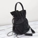 Gucci Women GG Blondie Mini Bucket Bag Black Leather Round Interlocking G – Image 4