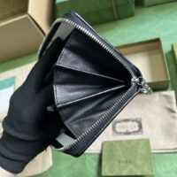 Gucci Unisex GG Blondie Zip Around Wallet Black Leather Round Interlocking G Zip Closure (1)