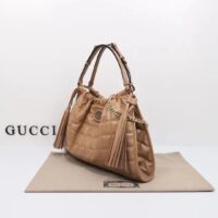 Gucci Unisex GG Deco Medium Tote Bag Rose Beige Quilted Leather Two-Toned Vintage Interlocking G (12)