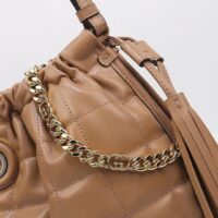 Gucci Unisex GG Deco Medium Tote Bag Rose Beige Quilted Leather Two-Toned Vintage Interlocking G (12)