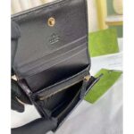 Gucci Unisex GG Diana Medium Wallet Double G Black Leather Bamboo Closure - Imagen 7