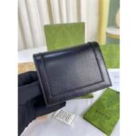 Gucci Unisex GG Diana Medium Wallet Double G Black Leather Bamboo Closure - Imagen 4