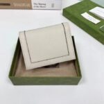 Gucci Unisex GG Diana Medium Wallet Double G White Leather Bamboo Closure - Image 3