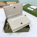 Gucci Unisex GG Diana Medium Wallet Double G White Leather Bamboo Closure - Image 6