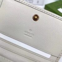 Gucci Unisex GG Diana Medium Wallet Double G White Leather Bamboo Closure (5)